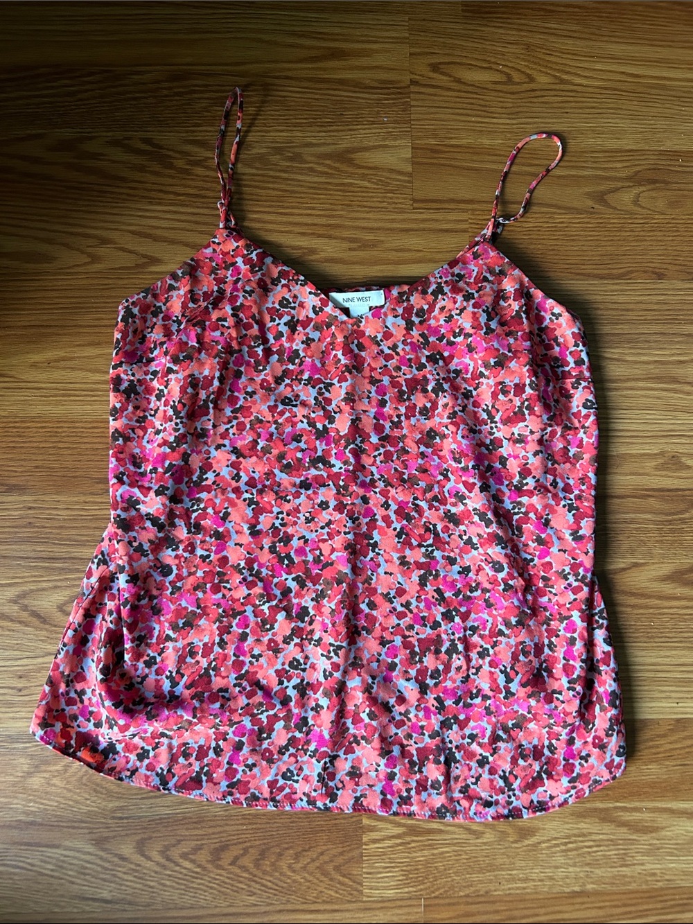 Nine West Pink Multi Floral Spaghetti Strap Cami